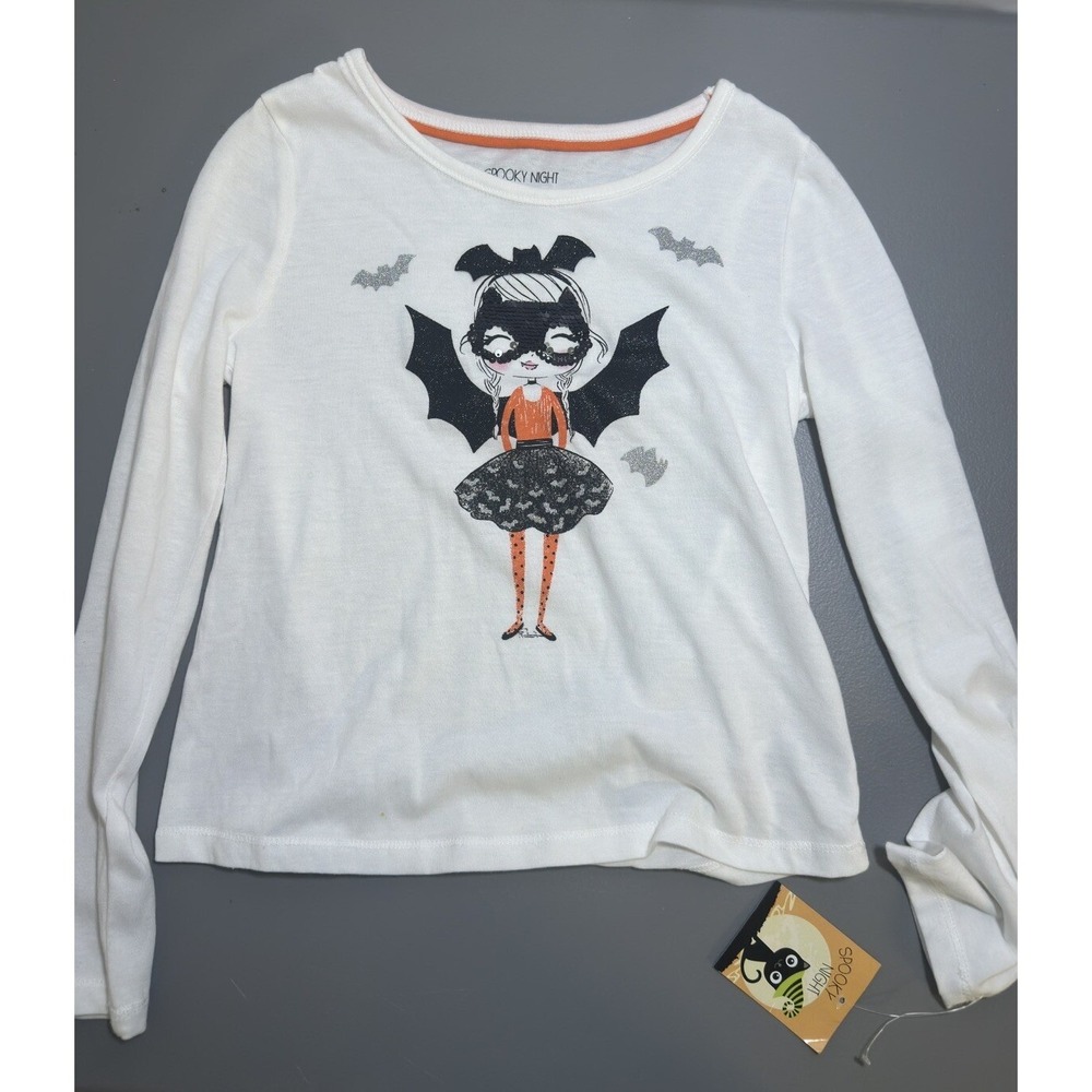 SPOOKY NIGHT Girls (S)(7-8) Round neck shirt Halloween Embellishments #14